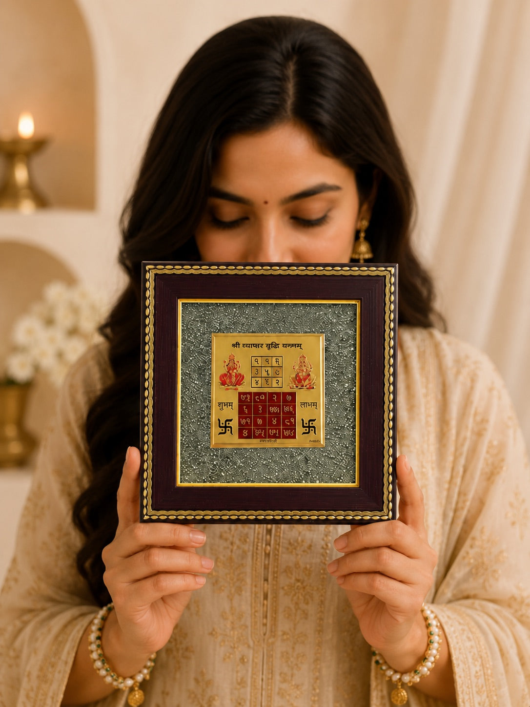 PYRITE FRAMED YANTRA