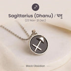 Unisex Sagittarius Pendant (‡§ß‡§®‡•Å ‡§∞‡§æ‡§∂‡§ø) with Black Obsidian | VastuKosha by Acharya Anuj