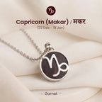 Unisex Capricorn Pendant (‡§Æ‡§ï‡§∞ ‡§∞‡§æ‡§∂‡§ø) with Garnet | VastuKosha by Acharya Anuj