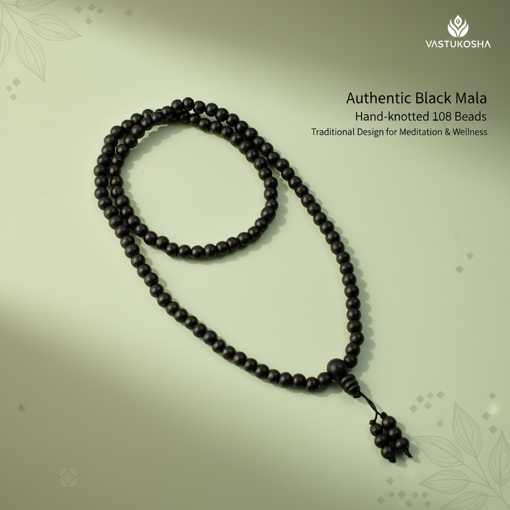 Rameshwaram Siddh Karthik Karungali Malai 6mm Stretchable - 108+1 Beads (Original Ebony Wood) | VastuKosha by Acharya Anuj