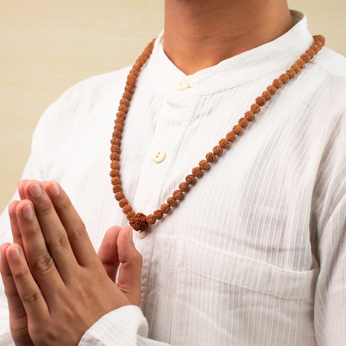 3 Mukhi Rudraksha Bead in 5 Mukhi Rudraksha Mala | VastuKosha by Acharya Anuj