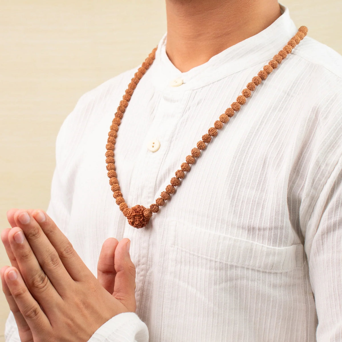 7 Mukhi Rudraksha Bead in 5 Mukhi Rudraksha Mala | VastuKosha by Acharya Anuj