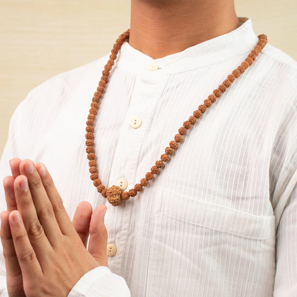 8 Mukhi Rudraksha Bead in 5 Mukhi Rudraksha Mala | VastuKosha by Acharya Anuj