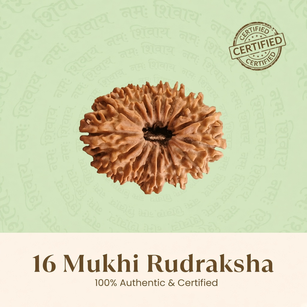 Rameshwaram Siddh Nepal Origin 16 Mukhi Rudraksha - 17mm to 22mm | VastuKosha by Acharya Anuj