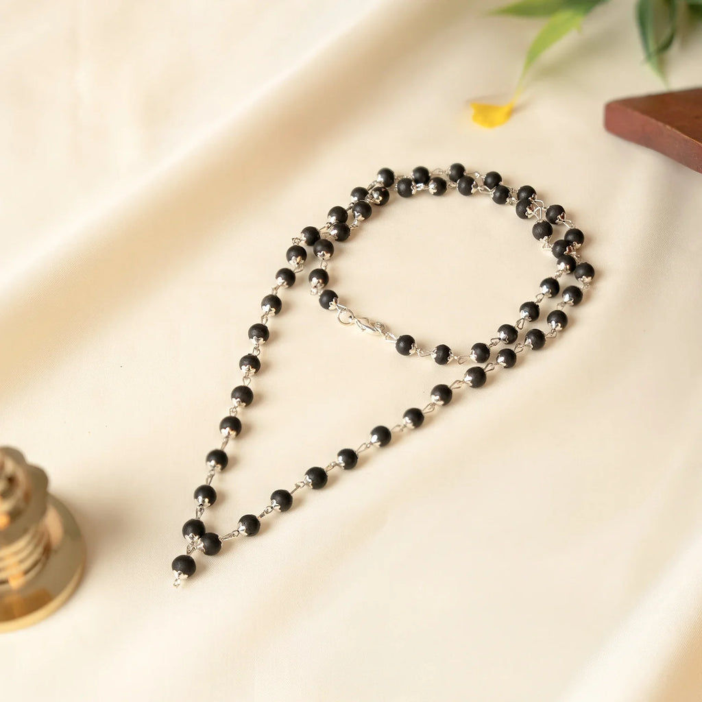 Rameshwaram Siddh Karthik Karungali Malai Silver Capped  6mm ‚Äì 54+1 Beads | Vastukosha by Acharya Anuj