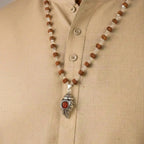 Divya Shankh Rudraksha Mala with Om Bead Karungali Mala  | VastuKosha by Acharya Anuj