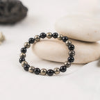 Richie Rich Bracelet with Pyrite & Black Obsidian | VastuKosha by Acharya Anuj
