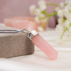 Love Attraction Rose Quartz Pencil Pendant  | VastuKosha by Acharya Anuj