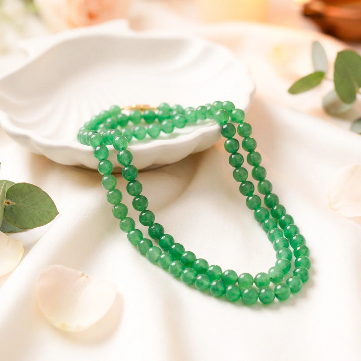 Green Aventurine Mala - 8mm || 108 Beads | VastuKosha by Acharya Anuj