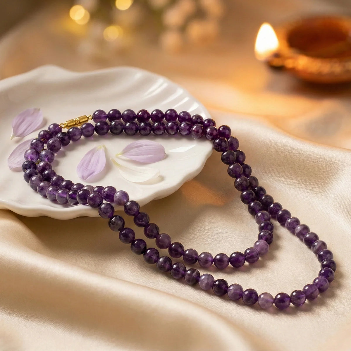 Amethyst Mala - 8mm || 108 Beads | VastuKosha by Acharya Anuj | VastuKosha by Acharya Anuj