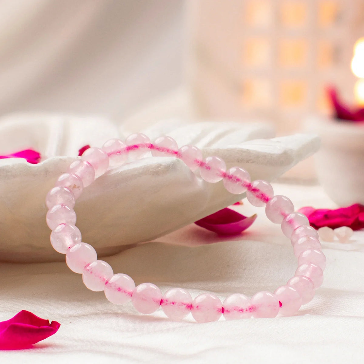 Rose Quartz Bracelet (Women - 6mm¬†Beads) | VastuKosha by Acharya Anuj