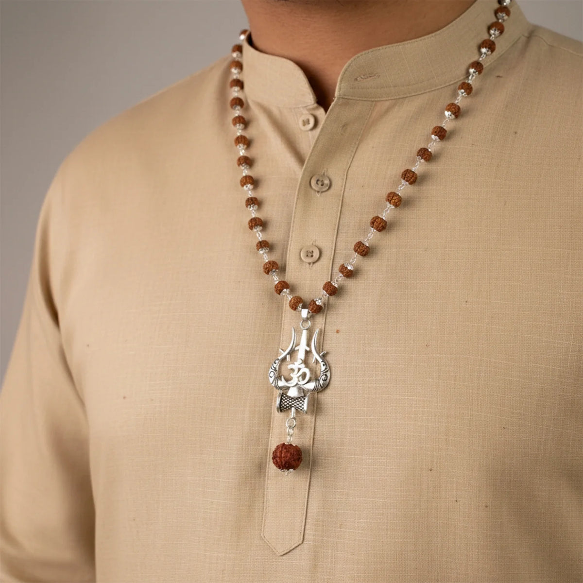 Shiv Rudraksha Mala with Om Shiva Trishul Pendant | VastuKosha by Acharya Anuj