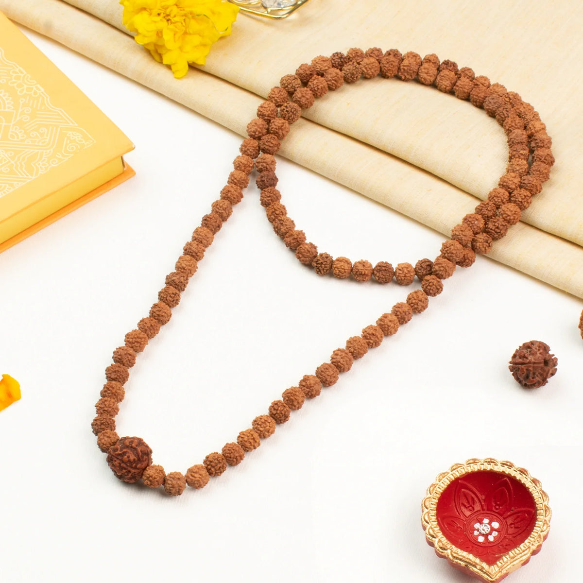 4 Mukhi Rudraksha Bead in 5 Mukhi Rudraksha Mala | VastuKosha by Acharya Anuj