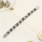 Metal Raw Pyrite Bracelet - Silver | VastuKosha by Acharya Anuj