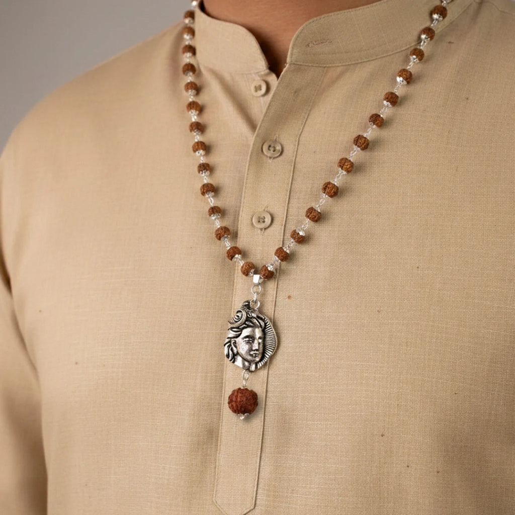 Shiv Rudraksha Mala with Adiyogi Shiv Pendant | VastuKosha by Acharya Anuj