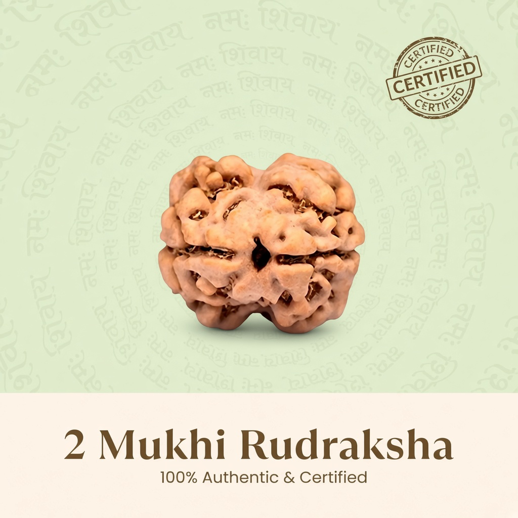 Rameshwaram Siddh Nepal Origin 2 Mukhi Rudraksha - 17mm to 22mm | VastuKosha by Acharya Anuj