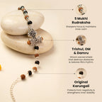 Om Trinetra Trishul Damru Karungali Rudraksha Bracelet  | VastuKosha by Acharya Anuj
