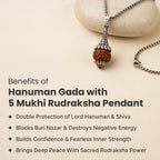Siddh Rudraksha Hanuman Gada Pendant  | VastuKosha by Acharya Anuj