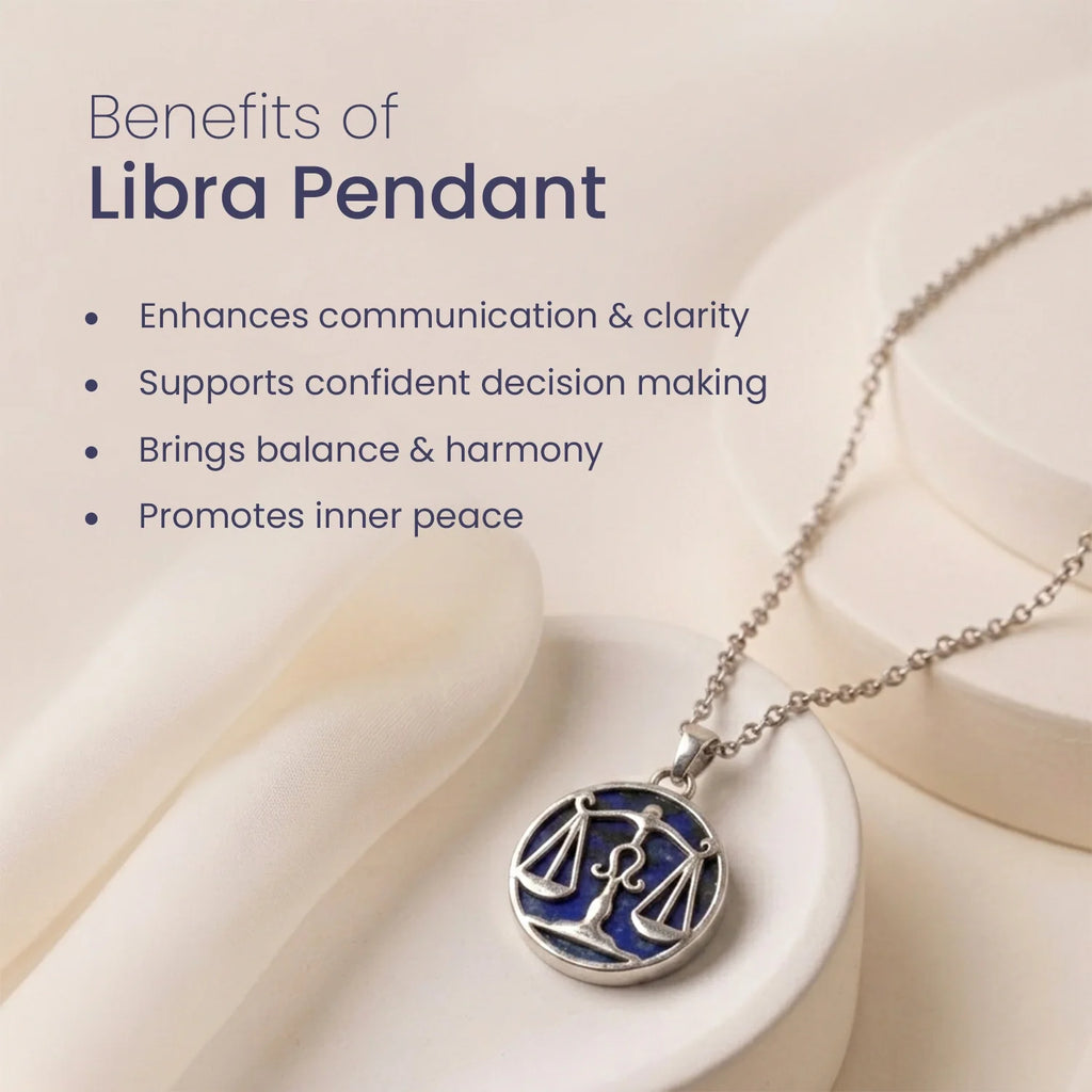 Unisex Libra Pendant (‡§§‡•Å‡§≤‡§æ ‡§∞‡§æ‡§∂‡§ø) with Lapis Lazuli | VastuKosha by Acharya Anuj