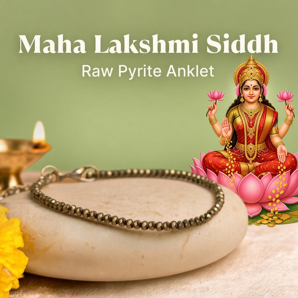 Maha Ashtlakshmi Siddh Raw Pyrite Anklet | VastuKosha by Acharya Anuj