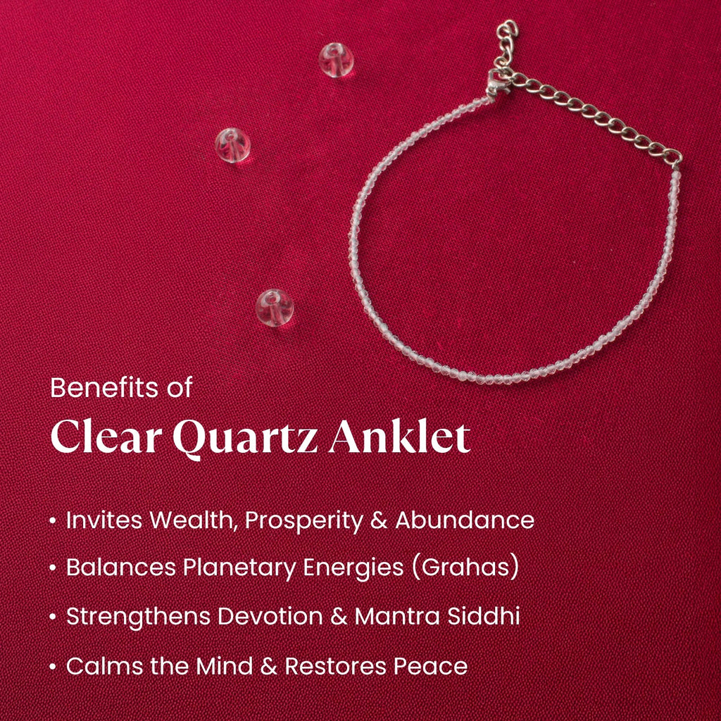 Real Natural Clear Quartz Anklet | VastuKosha by Acharya Anuj