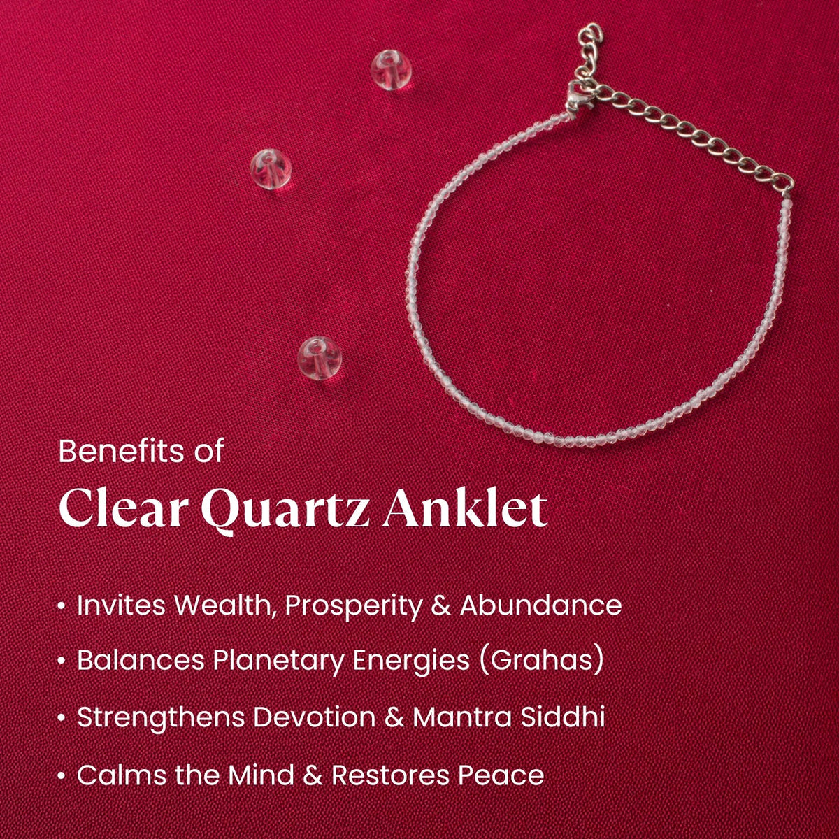 Real Natural Clear Quartz Anklet | VastuKosha by Acharya Anuj
