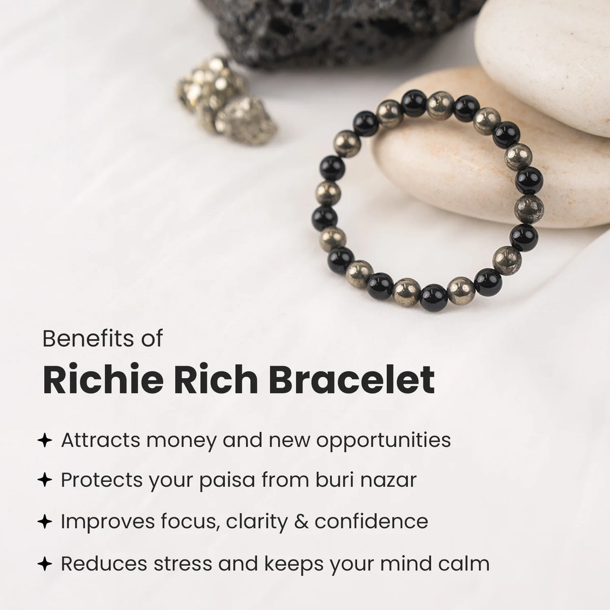 Richie Rich Bracelet with FREE Raw Selenite Plate | VastuKosha by Acharya Anuj