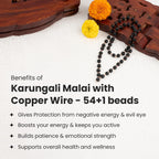 Rameshwaram Siddh Karthik Karungali Malai with Copper Wire ‚Äì 8mm (54+1 Beads) | VastuKosha by Acharya Anuj