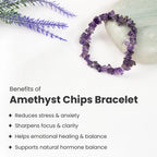 Amethyst Chips Bracelet Stretchable | VastuKosha by Acharya Anuj