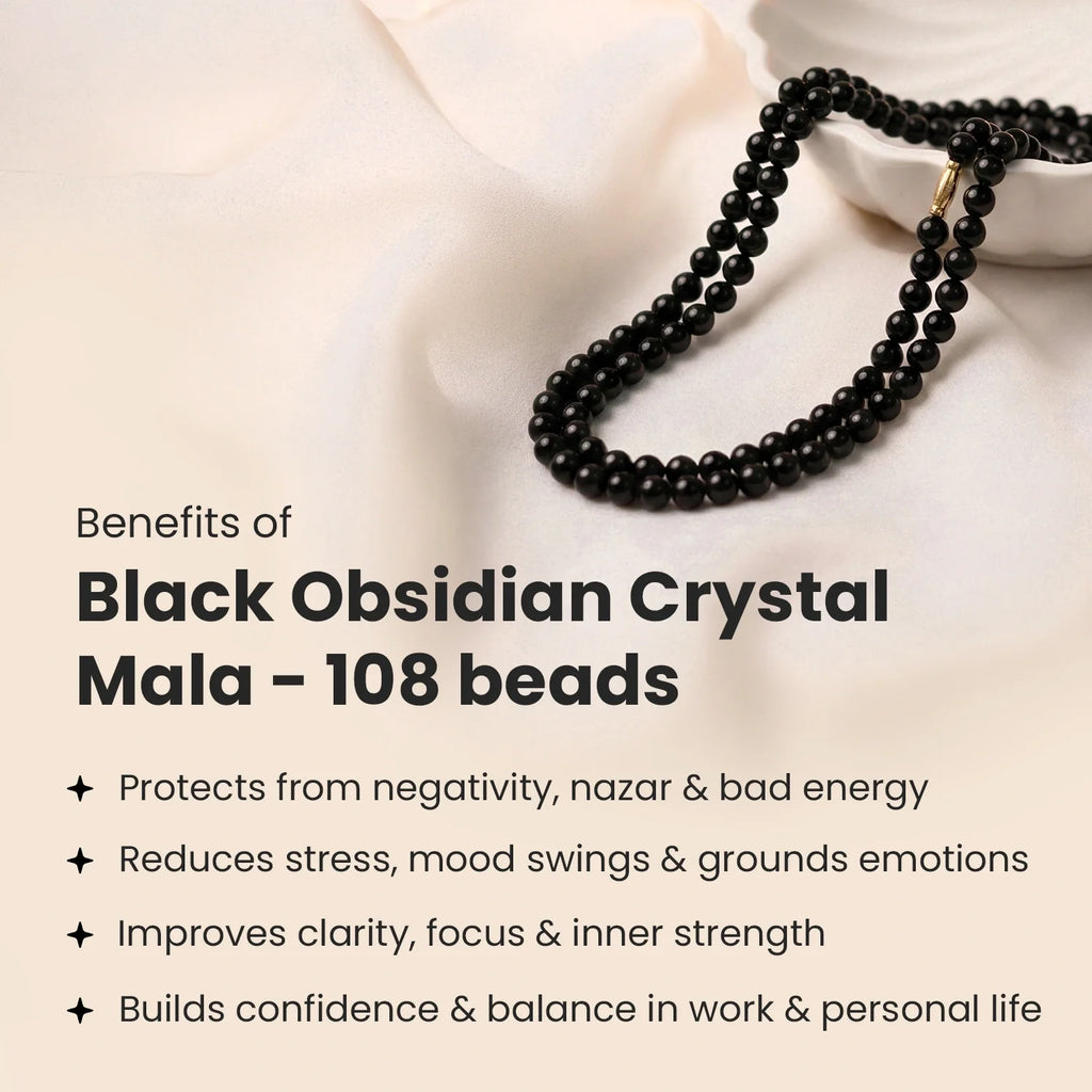 Black Obsidian Mala | VastuKosha by Acharya Anuj