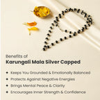 Rameshwaram Siddh Karthik Karungali Malai Silver Capped  6mm ‚Äì 54+1 Beads | Vastukosha by Acharya Anuj