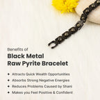 Metal Raw Pyrite Bracelet - Black | VastuKosha by Acharya Anuj