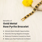 Metal Raw Pyrite Bracelet - Gold | VastuKosha by Acharya Anuj