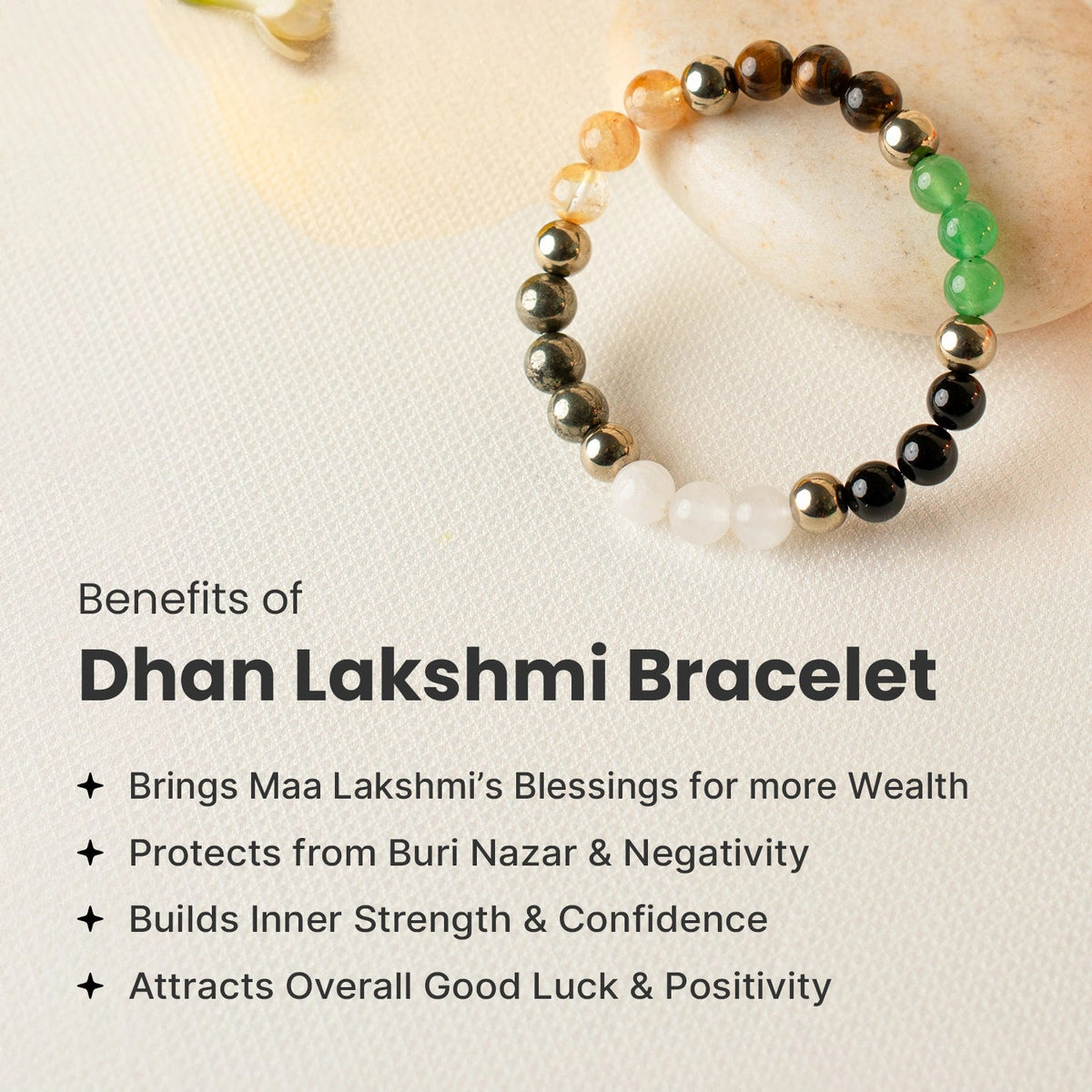 Dhan Lakshmi Bracelet with Free Raw Selenite Plate | VastuKosha by Acharya Anuj