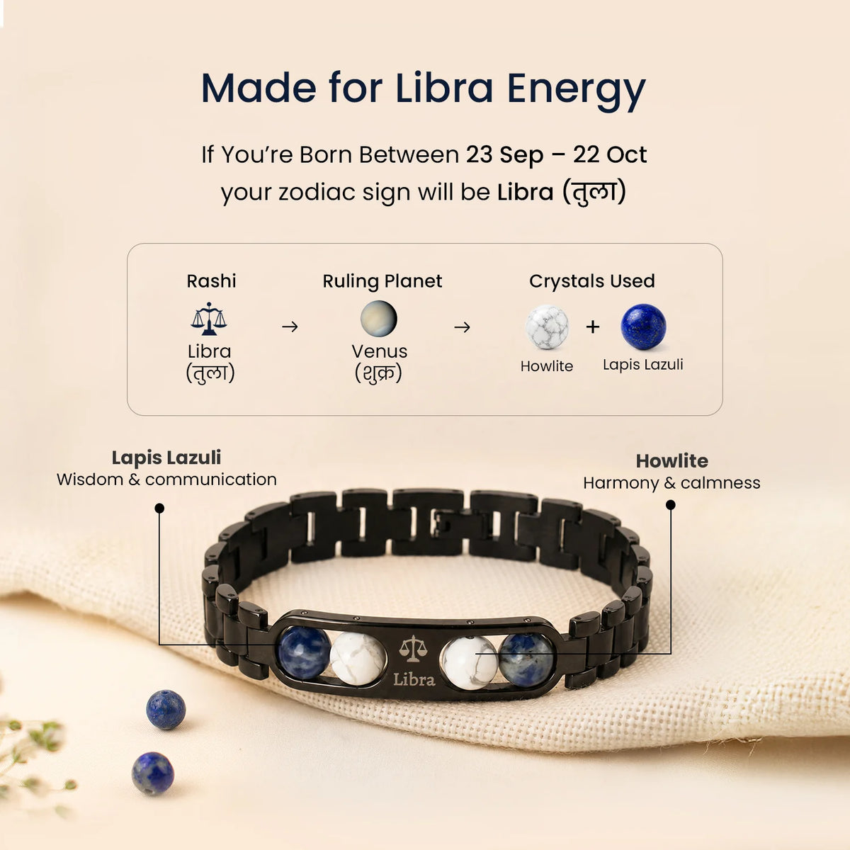 Libra Zodiac Metal Bracelet | VastuKosha by Acharya Anuj