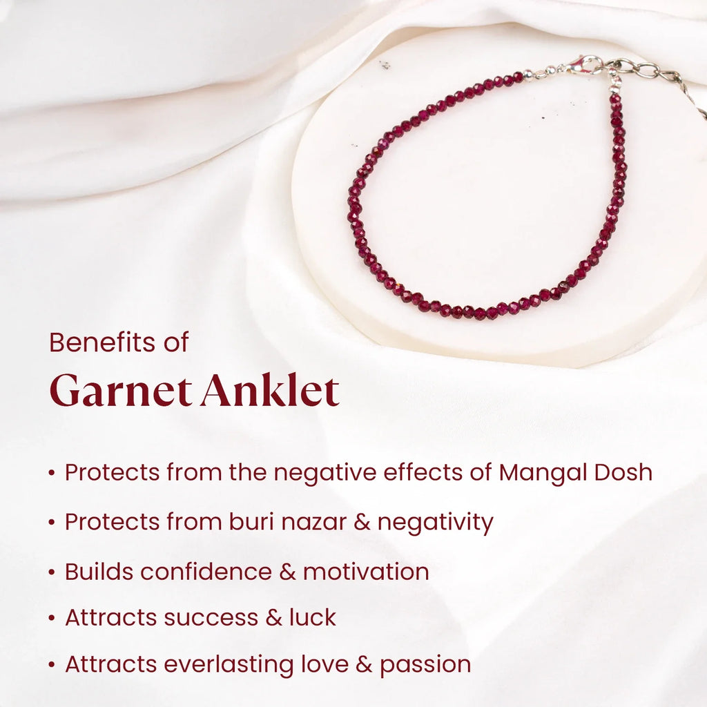 Garnet Anklet with FREE Raw Selenite Plate | VastuKosha by Acharya Anuj