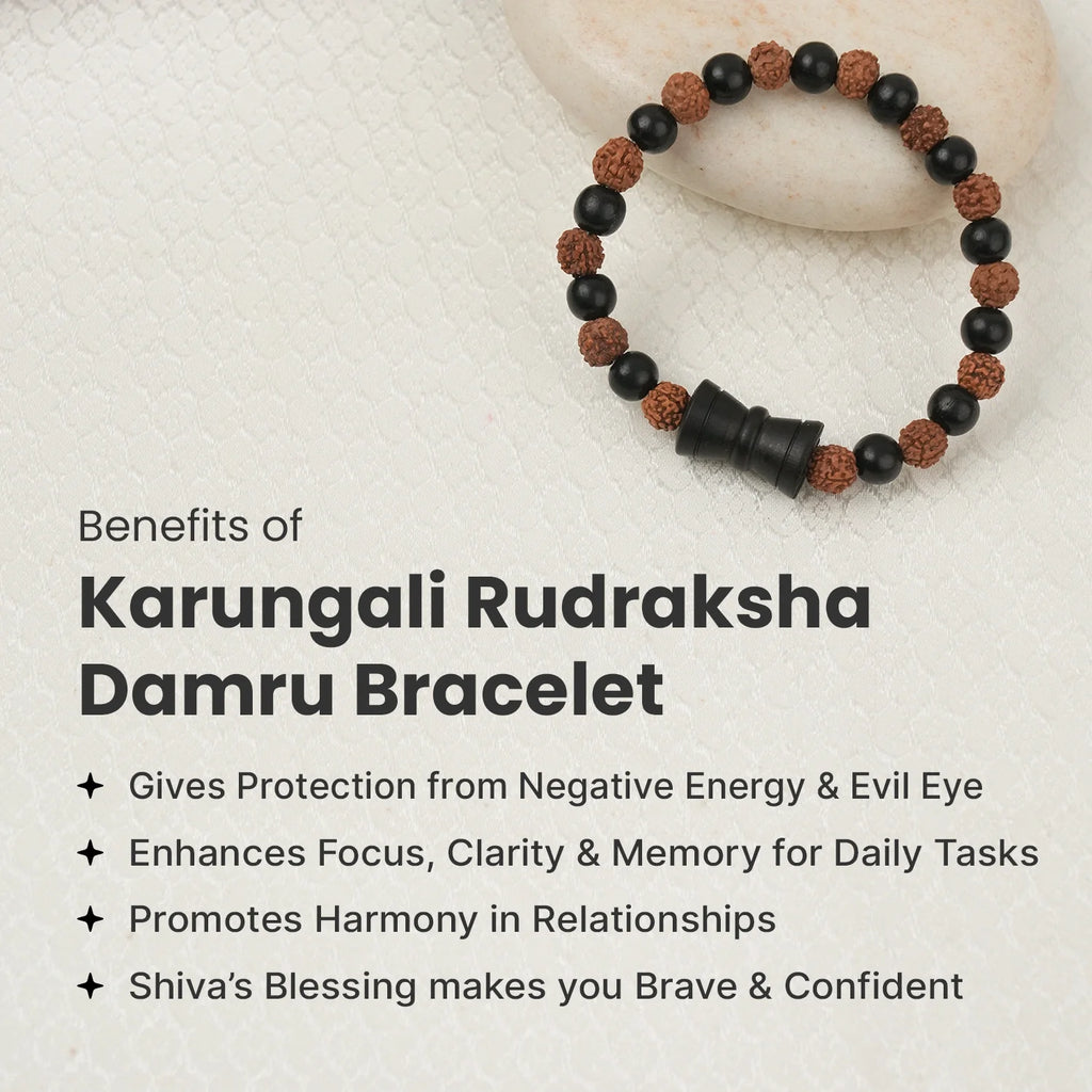 Rameshwaram Siddh Karthik Karungali Malai  Damru Bracelet | VastuKosha by Acharya Anuj