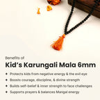 Rameshwaram Siddh Karthik Karungali Malai 6mm for Kids (108+1 Beads) Original Ebony Wood | Vastukosha by Acharya Anuj