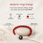 Virgo (‡§ï‡§®‡•ç‡§Ø‡§æ ‡§∞‡§æ‡§∂‡§ø) Zodiac Carnelian & Milky Quartz Bracelet for Women  | VastuKosha by Acharya Anuj