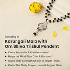 Rameshwaram Siddh Karthik Karungali Mala with Om Shiva Trishul Pendant | VastuKosha by Acharya Anuj