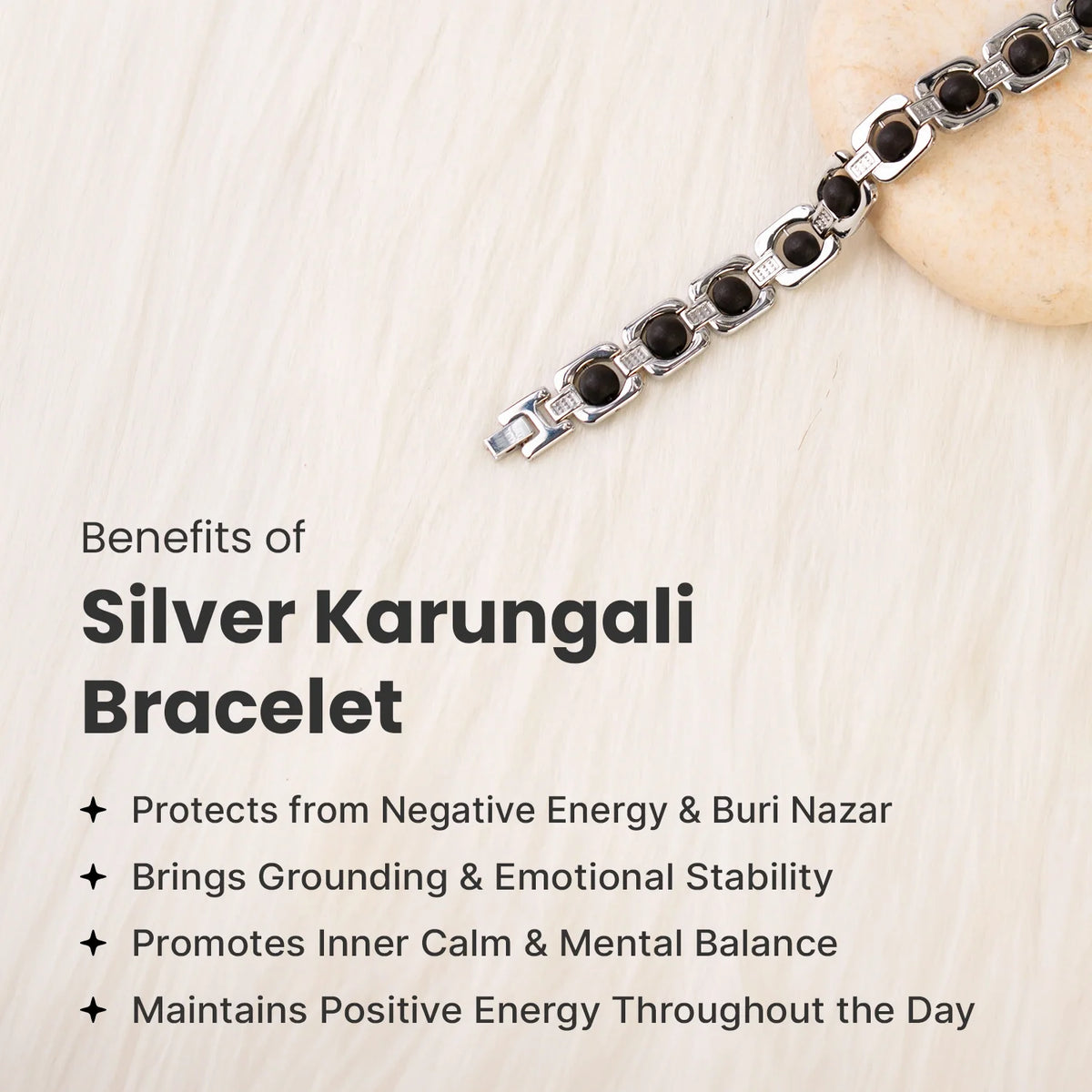 Metal Karungali Bracelet - Silver | VastuKosha by Acharya Anuj