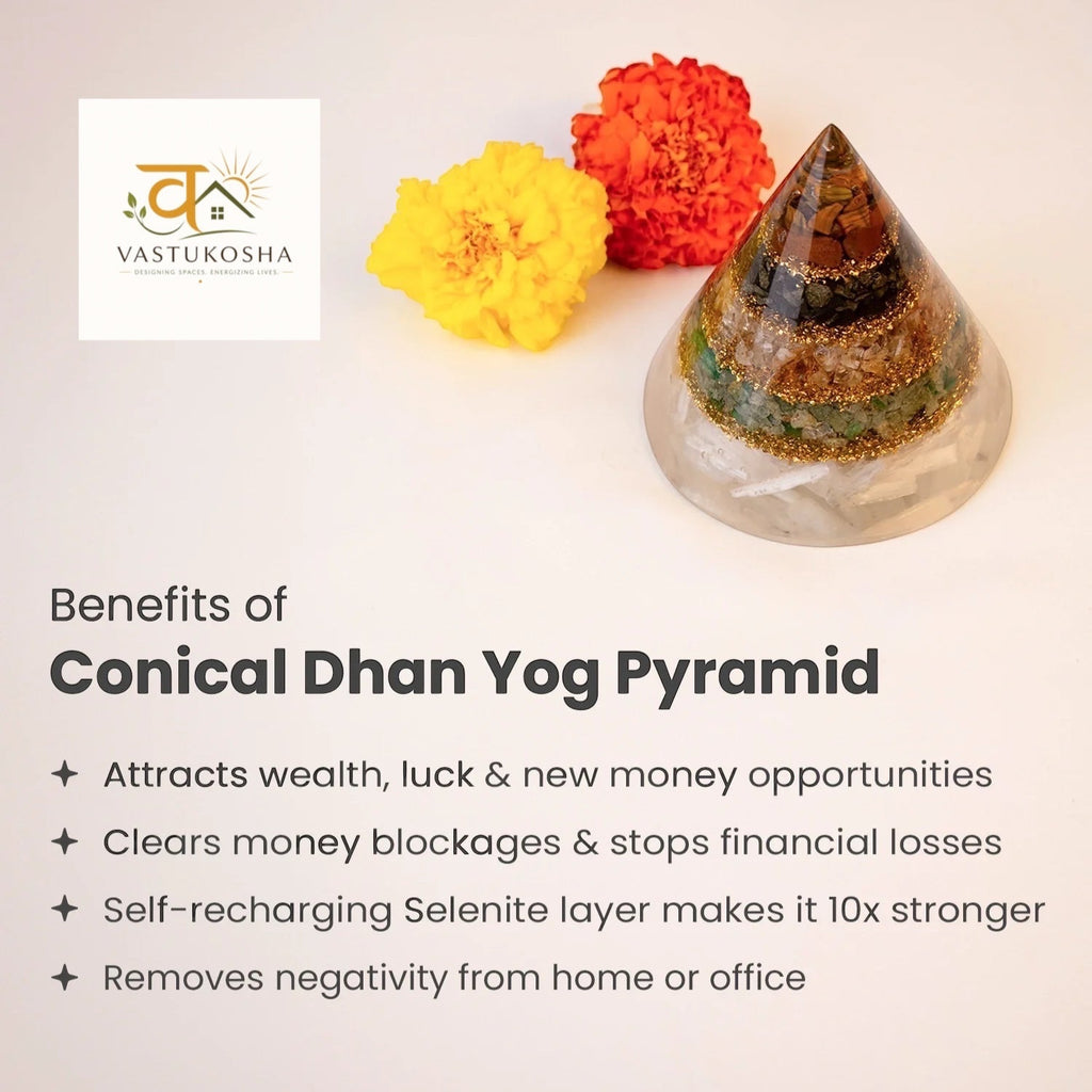 Rishikesh Siddh Conical Dhan Yog Crystal Pyramid | VastuKosha by Acharya Anuj Jain