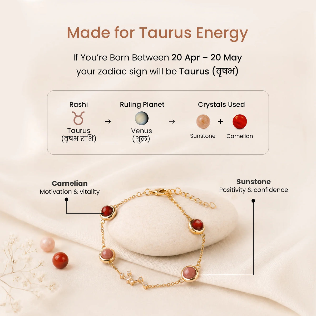 Taurus (‡§µ‡•É‡§∑‡§≠ ‡§∞‡§æ‡§∂‡§ø) Zodiac Constellation Bracelet for Women | VastuKosha by Acharya Anuj
