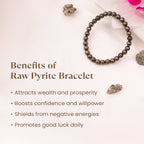 Raw Pyrite Bracelet (Women - 6mm¬†Beads) with FREE Raw Selenite Plate | VastuKosha by Acharya Anuj