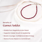 Garnet Anklet with FREE Black Tourmaline Anklet with Evil Eye Charm | VastuKosha by Acharya Anuj