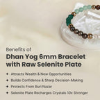 Dhan Yog 6mm Bracelet With Free Raw Selenite Plate | VastuKosha by Acharya Anuj