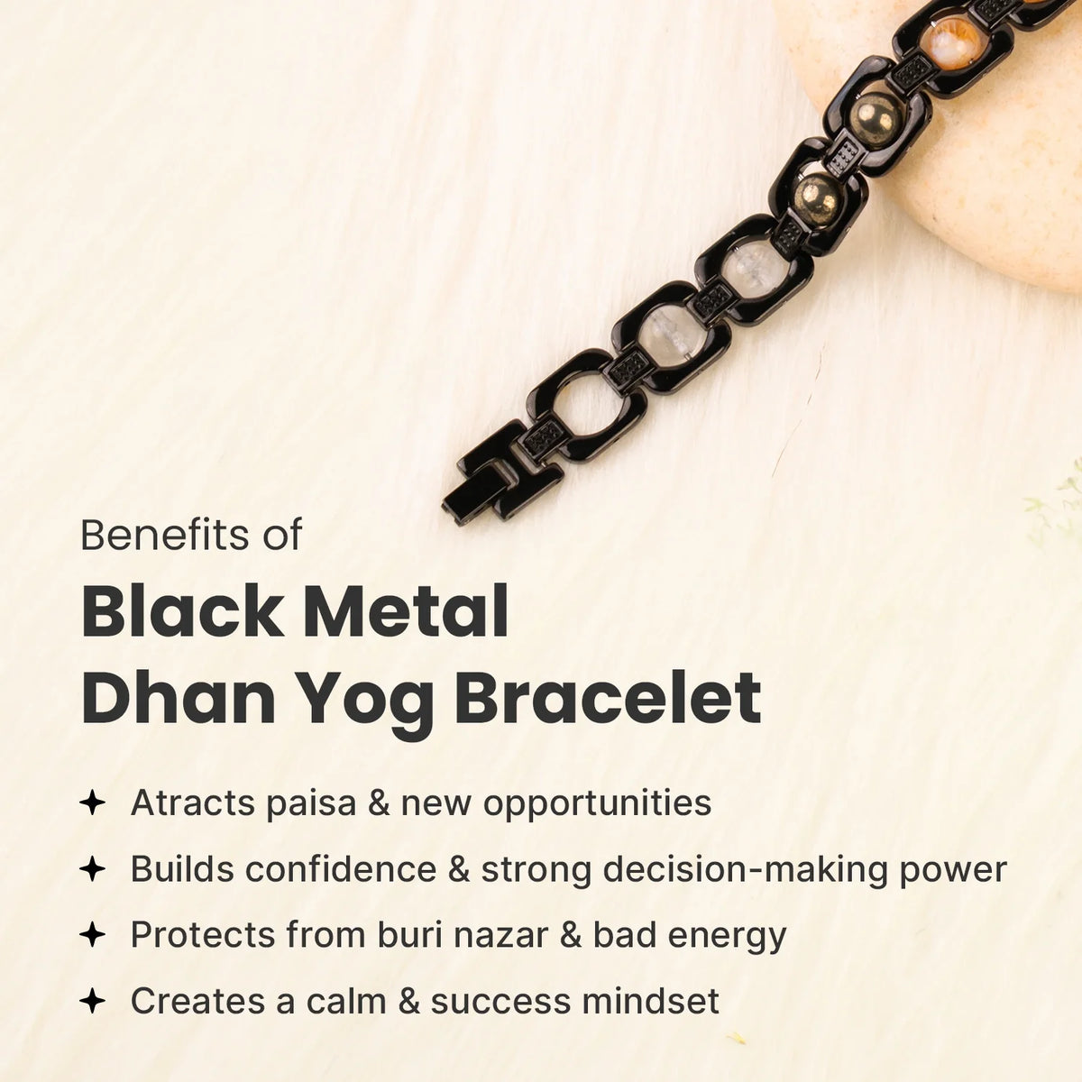 Metal Dhan Yog Bracelet - Black | VastuKosha by Acharya Anuj