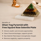 Dhan Yog Pyramid With Free Square Raw Selenite Plate | VastuKosha by Acharya Anuj