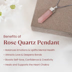 Love Attraction Rose Quartz Pencil Pendant  | VastuKosha by Acharya Anuj