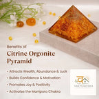 Citrine Pyramid with Free Raw Square Selenite Plate | VastuKosha by Acharya Anuj